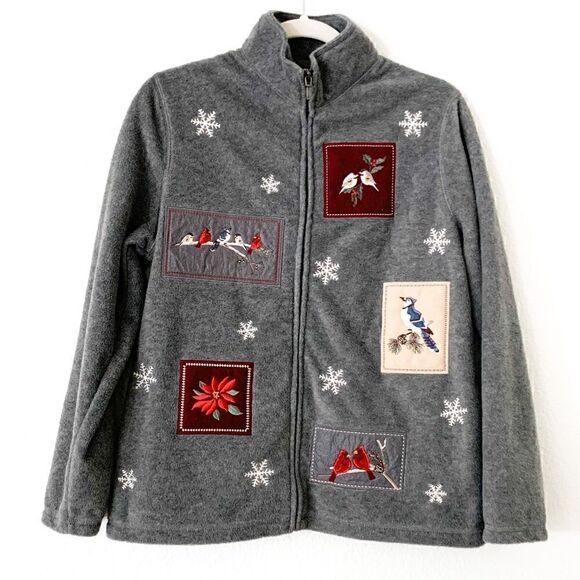 croft & barrow Sweaters - Croft & Barrow Holiday Zip- Up Fleece Sweater